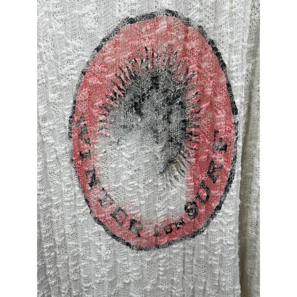 Free People We The Free Top Womens Ivory Open Knit Long Sleeve Boho Size Medium - Picture 2 of 6